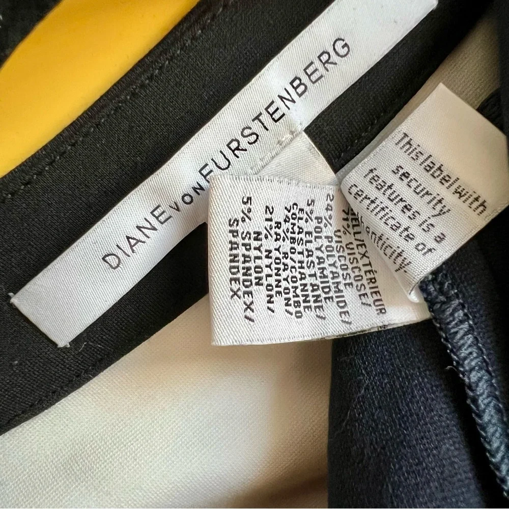 Diane von Furstenberg DVF Gracie Bow Wrap Mini Dress Sleeveless Color Block 6 - Picture 6 of 9